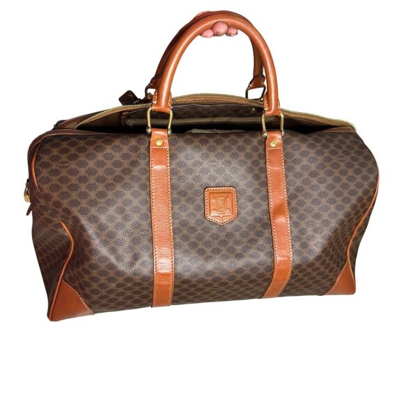 CELINE Macadam Duffel Bag Brown Canvas Duffle Bag Celine Lock, Leather Cloche - Picture 1 of 16
